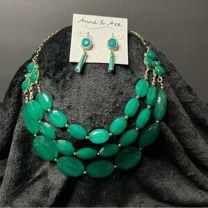 Anna & Ava Emerald Green Necklace and Earring Set